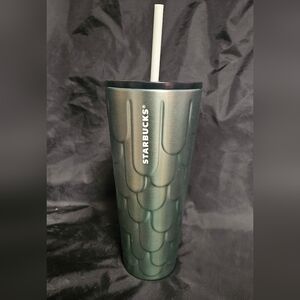 Starbucks Metallic Forest Green Textured Tumbler